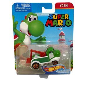 Hot Wheels Character Cars Super Mario Yoshi Die Cast Green Tow Truck Toy Sealed